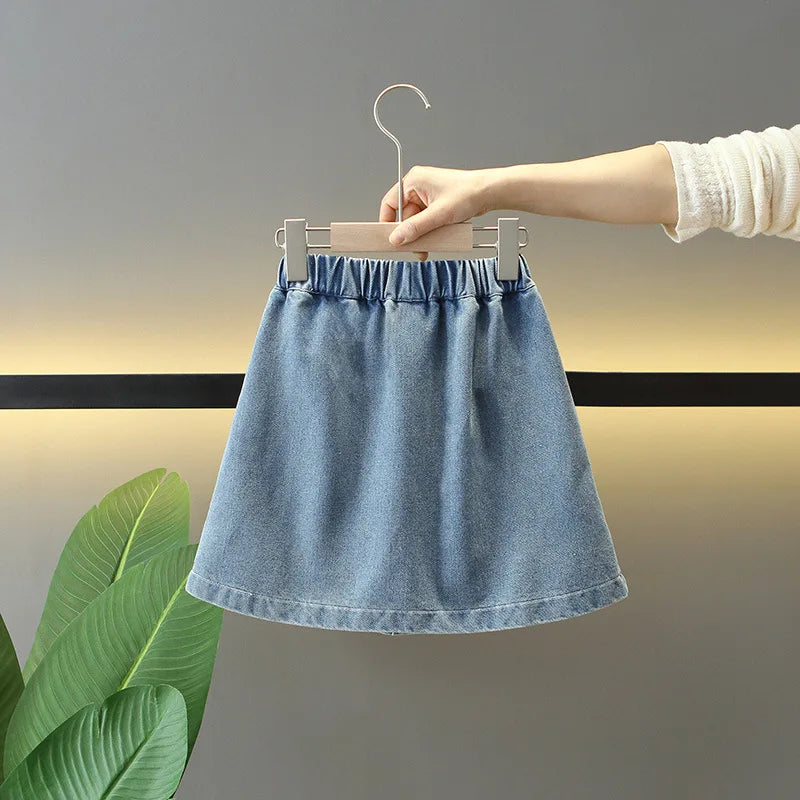 Girls Denim Skirt Fashion Denim short Skirts Summer Baby Korean Style Skirts Wrap Buttocks for Girls Teenager Half Skirt