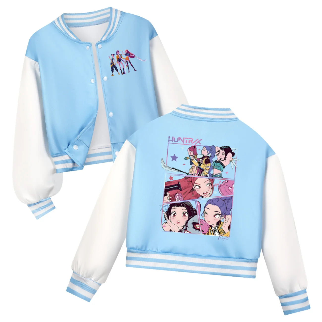 KPop Demon Hunters Kids Huntrix Clothes Boys Baseball Uniform Spring Autumn  Girls Baby Casual Hoodies Children Costume