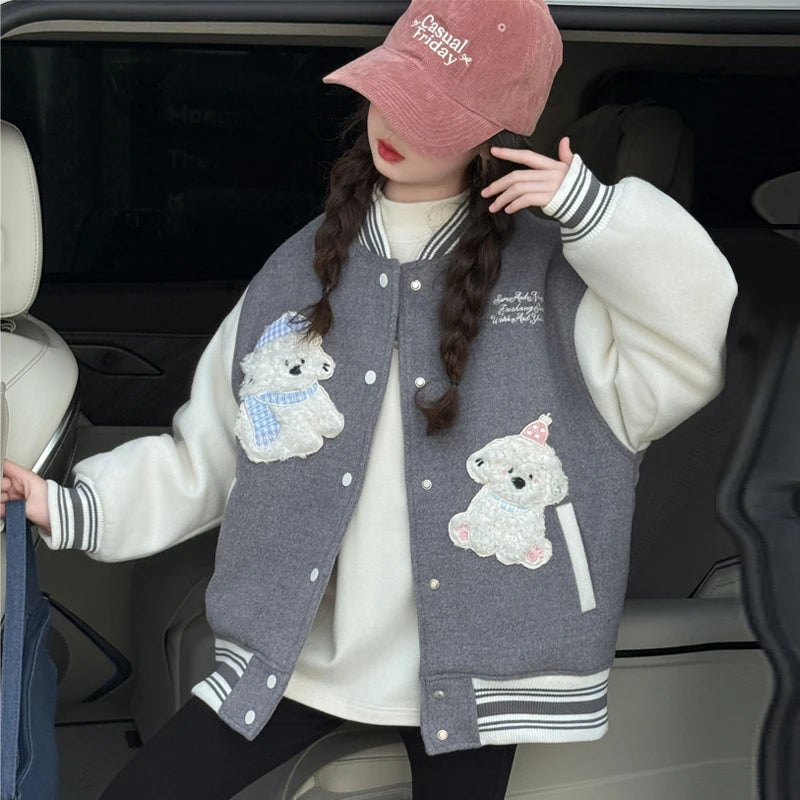 Teenage Girls Baseball Jackets For 4-14 Years Old Teens Clothes Children Sports Outerwear Coat Spring Autumn Fashion Boys Jacket