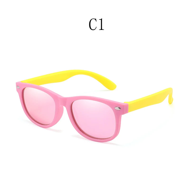 RUISIMO Fashion Kids Sunglasses Children Polarized Sun Glasses Boys Girls Glasses Silicone Safety Baby Shades UV400 Eyewear