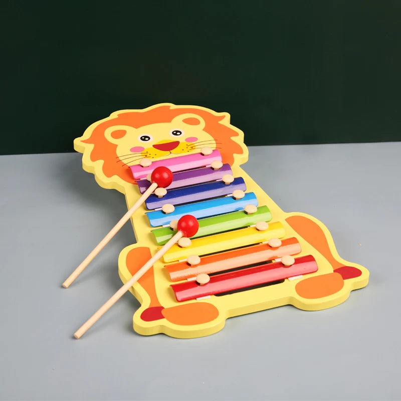 Montessori Wooden 8 Tones Multicolor Xylophone Wood Musical Instrument Toys For Baby Kids Puzzles Early Learning Games