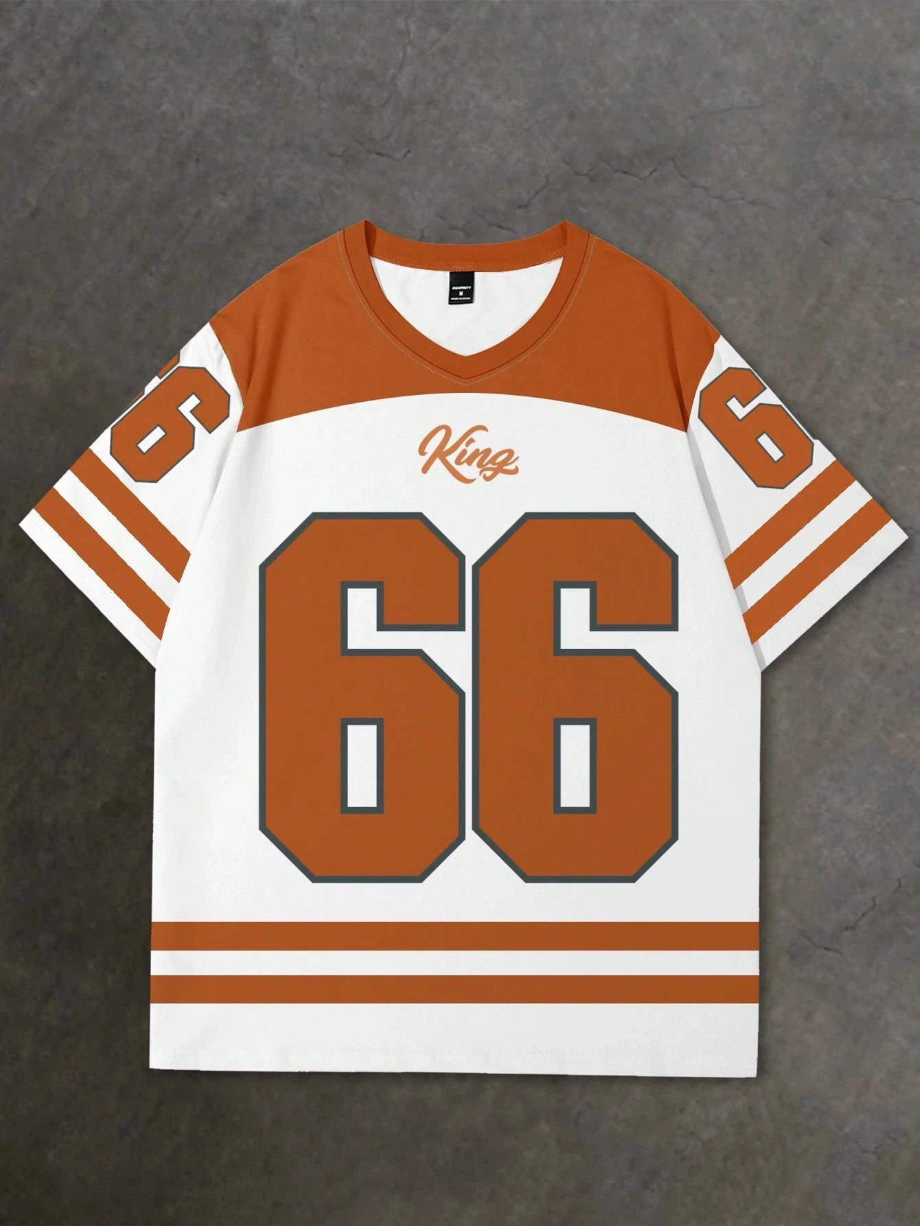 Mens Number 66 Printed Short Sleeve T Shirt Man V Neck Sportwear Brooklyn Racing Football Tee Vintage Casual Tops Men Clothes