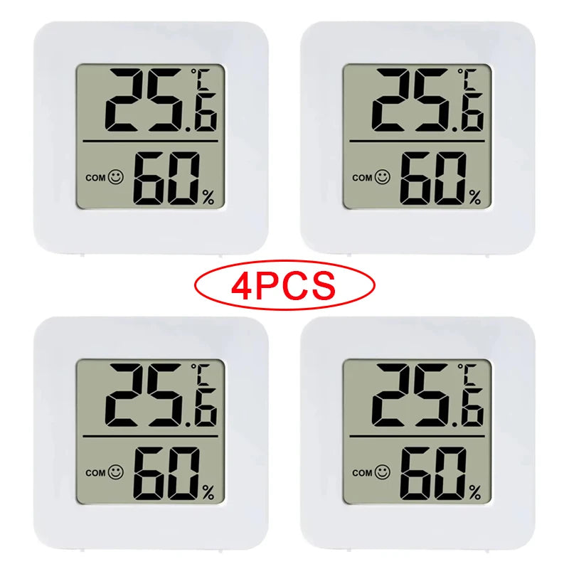 4pcs Digital Thermometer Hygrometer Indoor Mini Temperature LCD Electronic Monitor Hygrometer Outdoor Room Baby