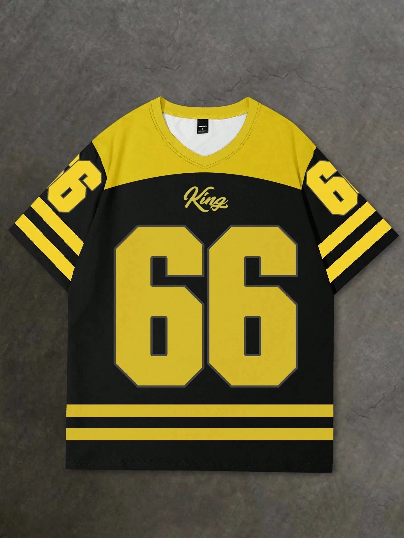 Mens Number 66 Printed Short Sleeve T Shirt Man V Neck Sportwear Brooklyn Racing Football Tee Vintage Casual Tops Men Clothes