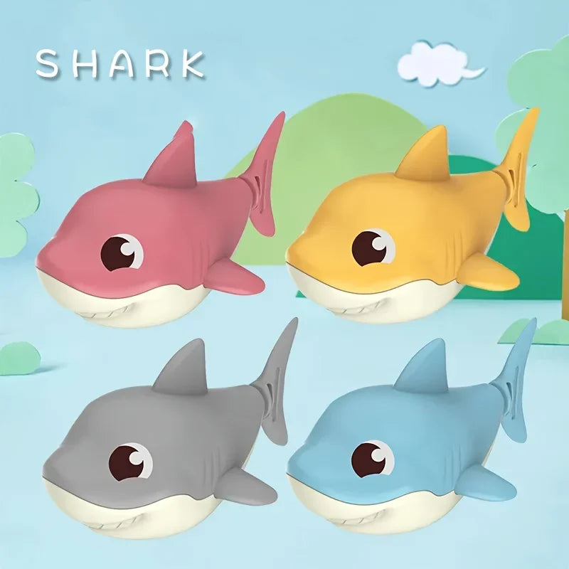 Clearance_1pc Summer hot new cartoon shark baby water play toy with wind up chain, outdoor beach toy, shower toy, bath toy_Conti