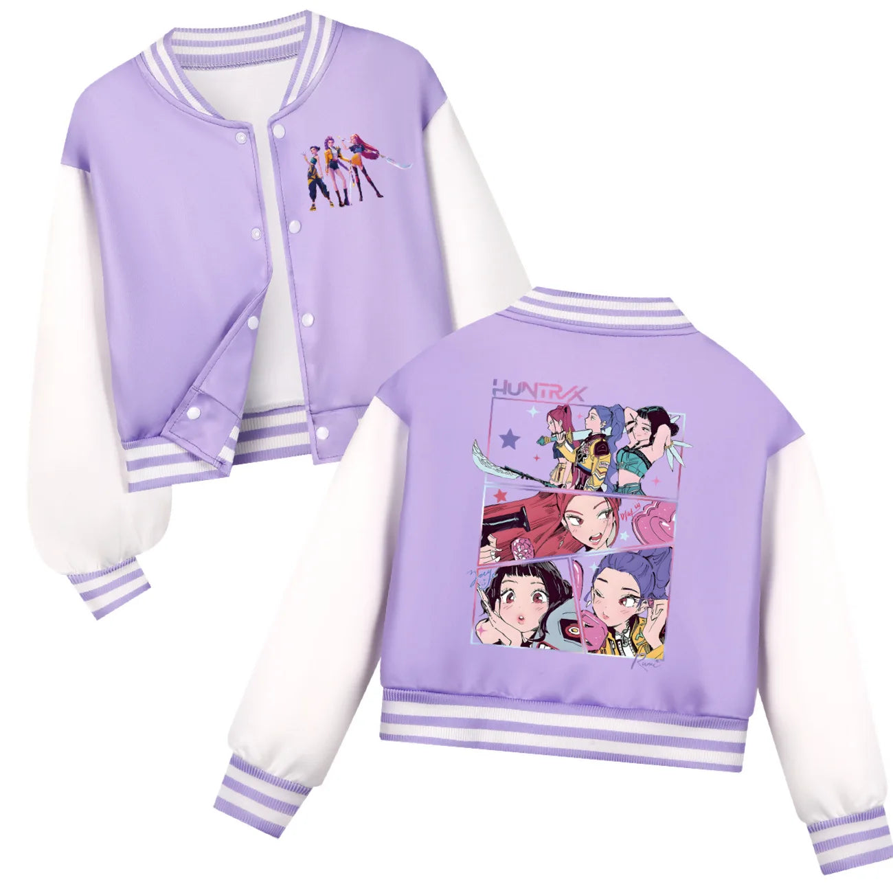 KPop Demon Hunters Kids Huntrix Clothes Boys Baseball Uniform Spring Autumn  Girls Baby Casual Hoodies Children Costume