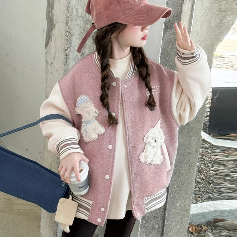 Teenage Girls Baseball Jackets For 4-14 Years Old Teens Clothes Children Sports Outerwear Coat Spring Autumn Fashion Boys Jacket