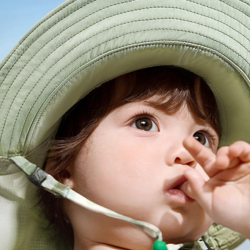 Comfortable Korean Style Double Sided Kid Sunhat Cotton Large Brim Sand Beach Sun Hat UPF 50+ Adjustable Baby Shading Hat Summer