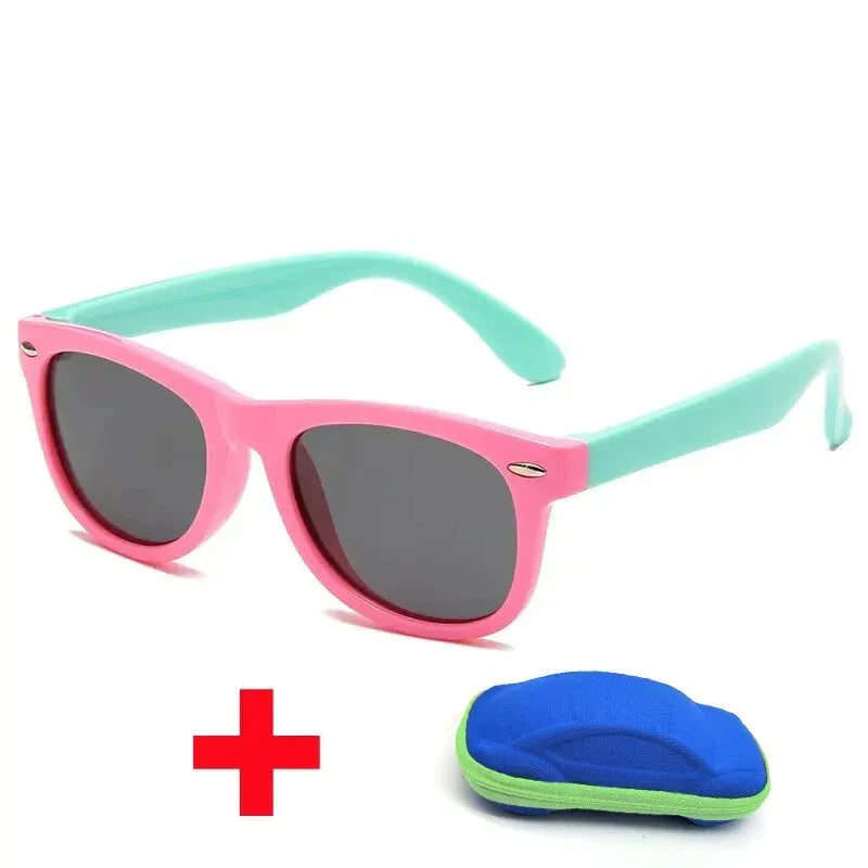 Baby Sunglasses with Glasses Box Boys Girls Outdoor Goggles Sun Glasses AC Lens Safety Glasses and Cases Gift for Kids
