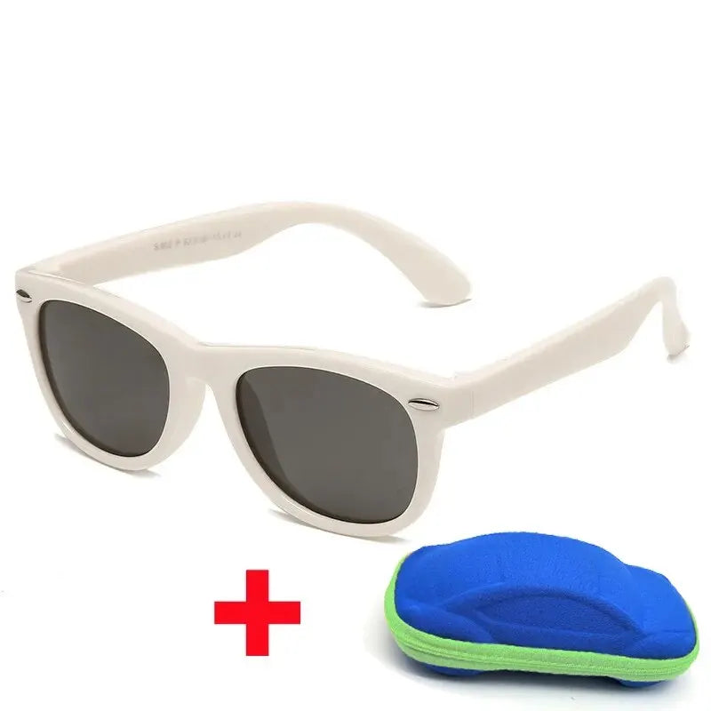 Baby Sunglasses with Glasses Box Boys Girls Outdoor Goggles Sun Glasses AC Lens Safety Glasses and Cases Gift for Kids