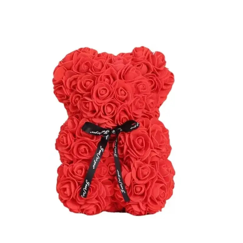 Teddy Bear Valentine's Day Gift Creative Rose Bear Gift PE Flower Romantic foam Bear Christmas Decorative Gift Mother's Day