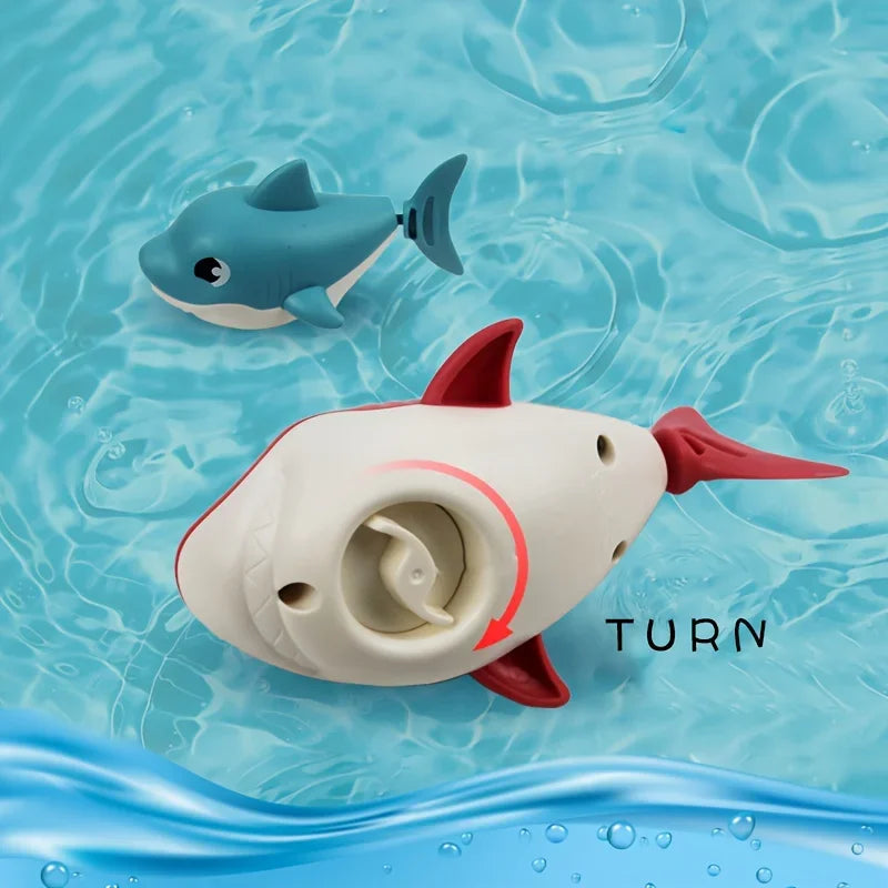 Clearance_1pc Summer hot new cartoon shark baby water play toy with wind up chain, outdoor beach toy, shower toy, bath toy_Conti