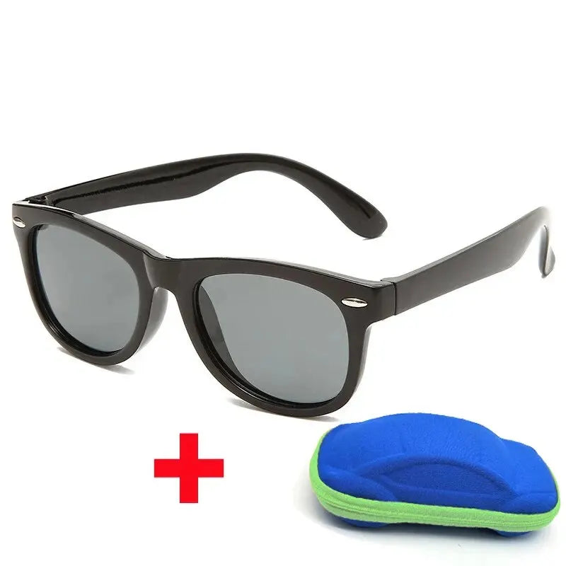 Baby Sunglasses with Glasses Box Boys Girls Outdoor Goggles Sun Glasses AC Lens Safety Glasses and Cases Gift for Kids