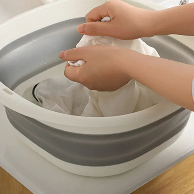 Plastic Folding Wash Basin, Portable Laundry Tub for Home, Bathroom, Kitchen, Adult & Baby Bath Basin, Travel Wash Basket