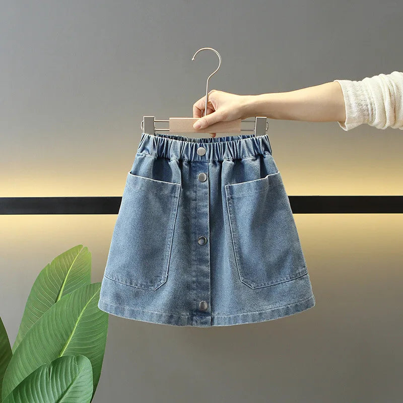 Girls Denim Skirt Fashion Denim short Skirts Summer Baby Korean Style Skirts Wrap Buttocks for Girls Teenager Half Skirt
