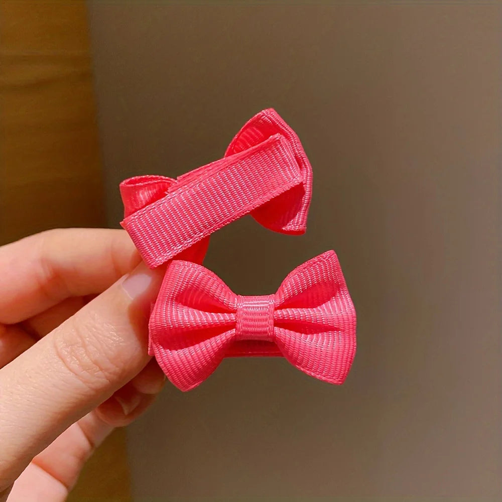 30/90Pcs Cute Dopamine Color Fabric Hairpins for Little Girls Cute Bow Hair Accessories