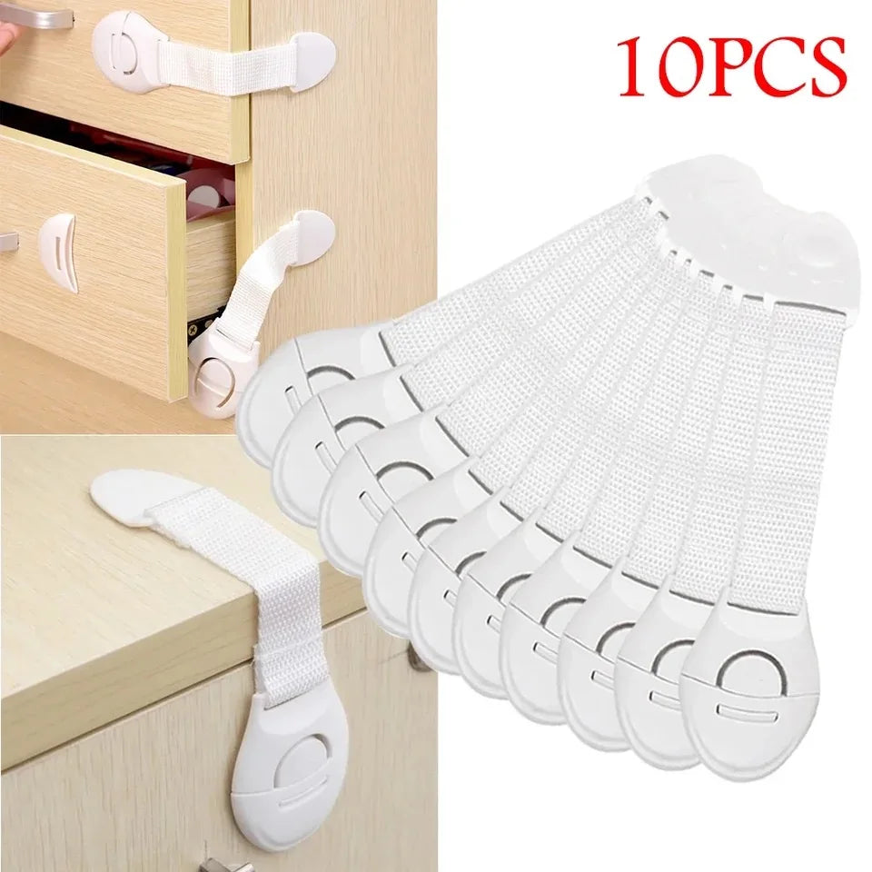 10pcs/lot For Baby Furniture Door Drawer Lock Refrigerator Safety Locks Child Proof Infant Protector Brown Cabinet Safety Lock