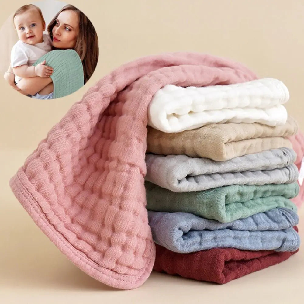 Multicolor Cotton Baby Muslin Burp Cloths Large Breathable Newborn Bib 6 Layers Burping Cloths for Boys Girls