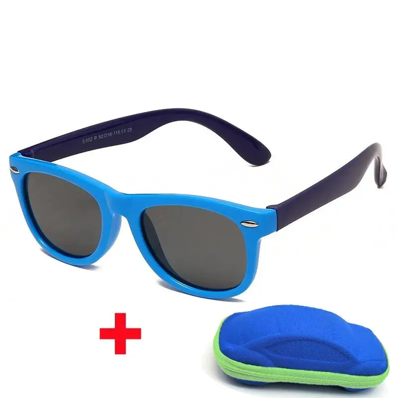Baby Sunglasses with Glasses Box Boys Girls Outdoor Goggles Sun Glasses AC Lens Safety Glasses and Cases Gift for Kids
