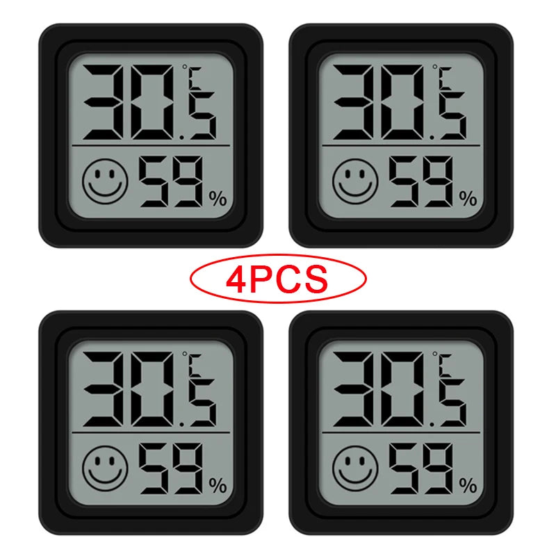 4pcs Digital Thermometer Hygrometer Indoor Mini Temperature LCD Electronic Monitor Hygrometer Outdoor Room Baby