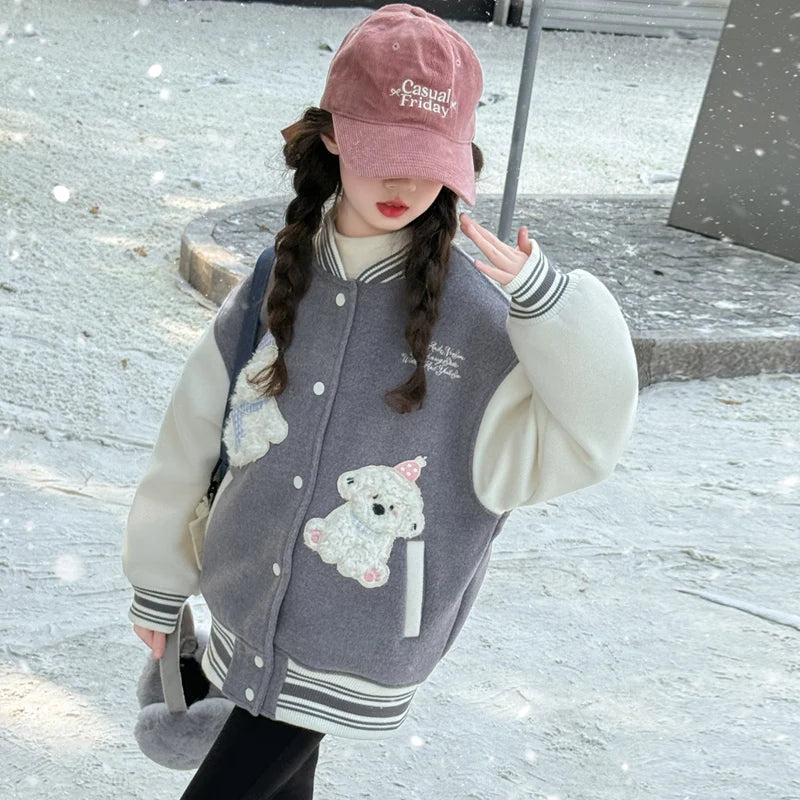 Teenage Girls Baseball Jackets For 4-14 Years Old Teens Clothes Children Sports Outerwear Coat Spring Autumn Fashion Boys Jacket