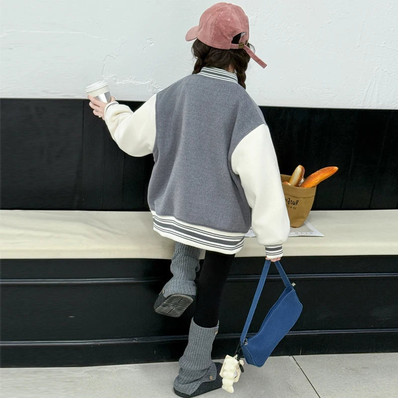 Teenage Girls Baseball Jackets For 4-14 Years Old Teens Clothes Children Sports Outerwear Coat Spring Autumn Fashion Boys Jacket